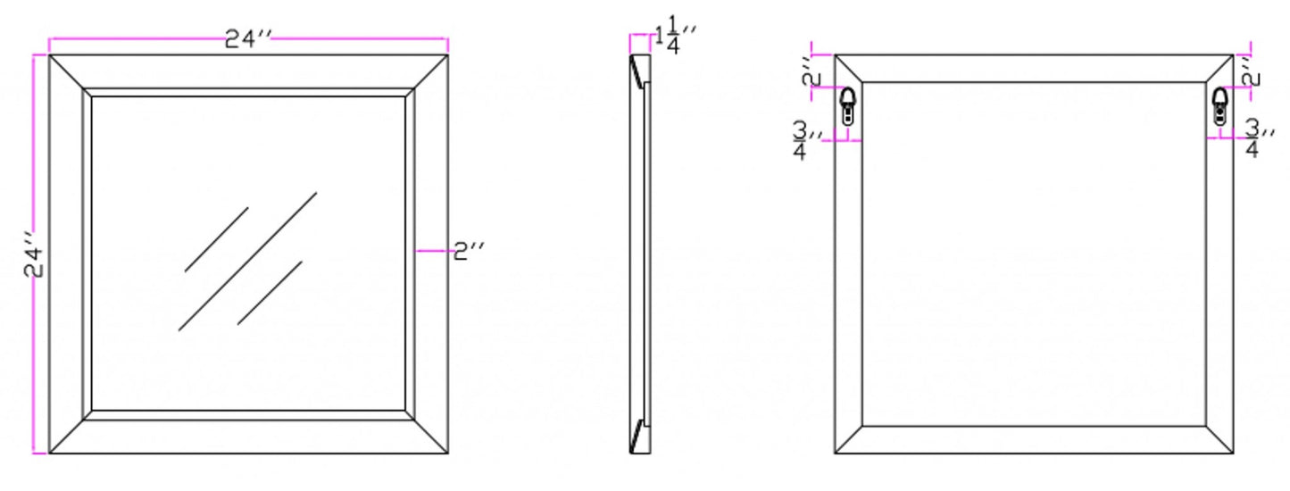 Grey Square Glass Mirror By Homeroots | Mirrors | Modishstore - 3