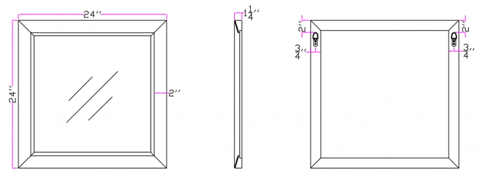 Grey Square Glass Mirror By Homeroots | Mirrors | Modishstore - 3