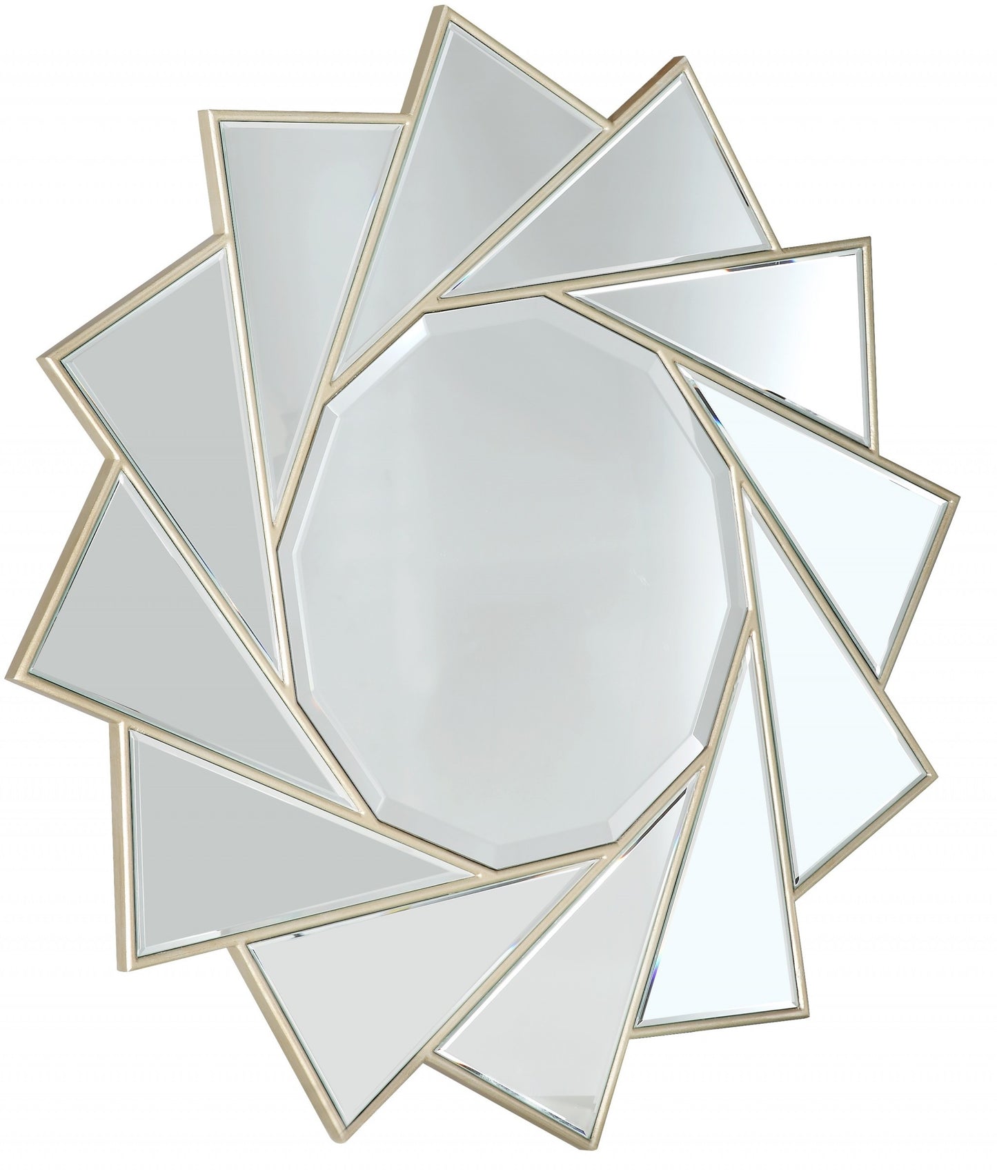 Gold Trimmed Pinwheel Wall Mirror By Homeroots | Mirrors | Modishstore - 3