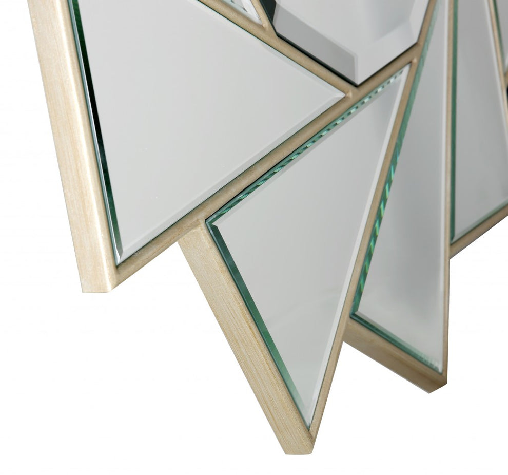 Gold Trimmed Pinwheel Wall Mirror By Homeroots | Mirrors | Modishstore - 8