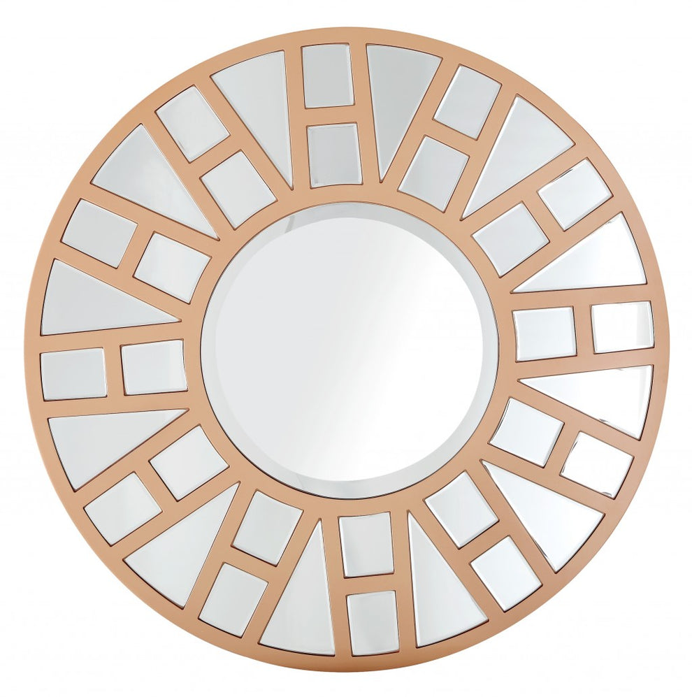 Gold Geometric Mirror By Homeroots | Mirrors | Modishstore - 2