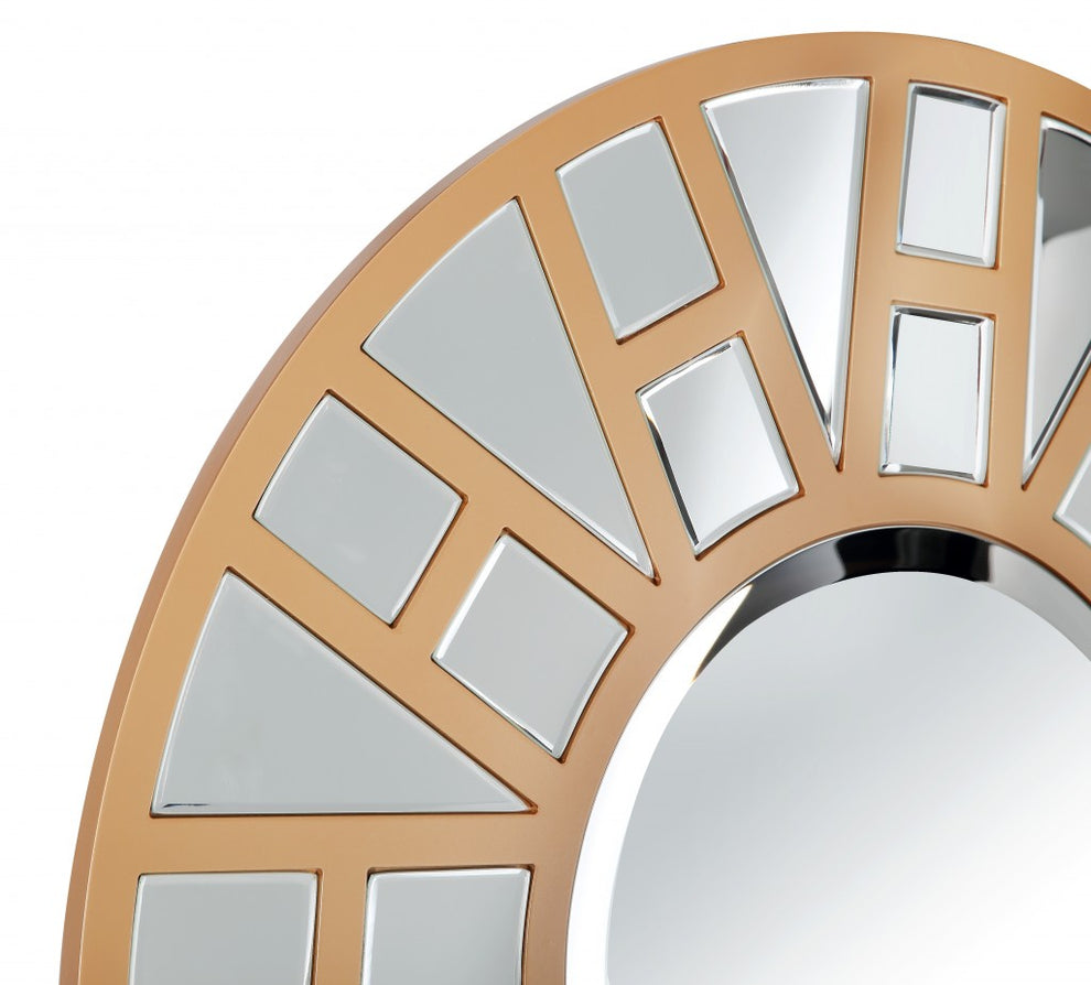 Gold Geometric Mirror By Homeroots | Mirrors | Modishstore - 8