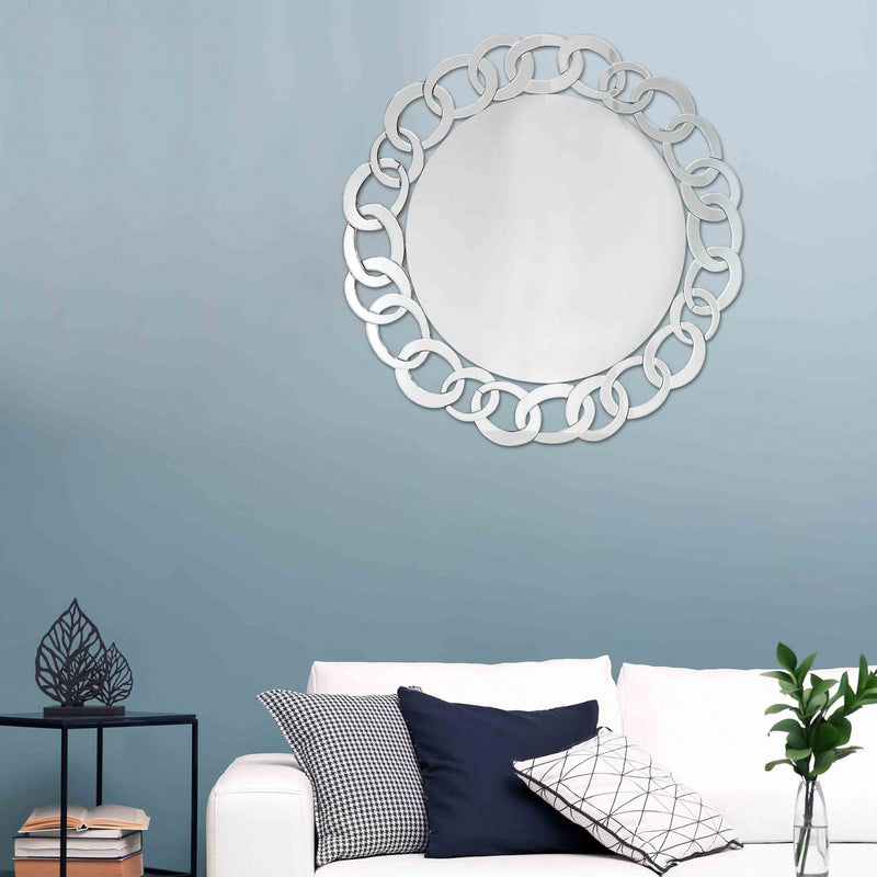 Silver Linked Mirror By Homeroots | Mirrors | Modishstore