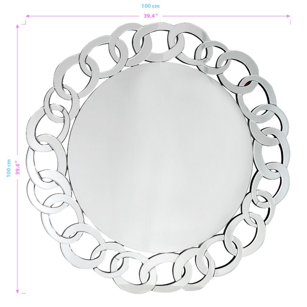 Silver Linked Mirror By Homeroots | Mirrors | Modishstore - 3