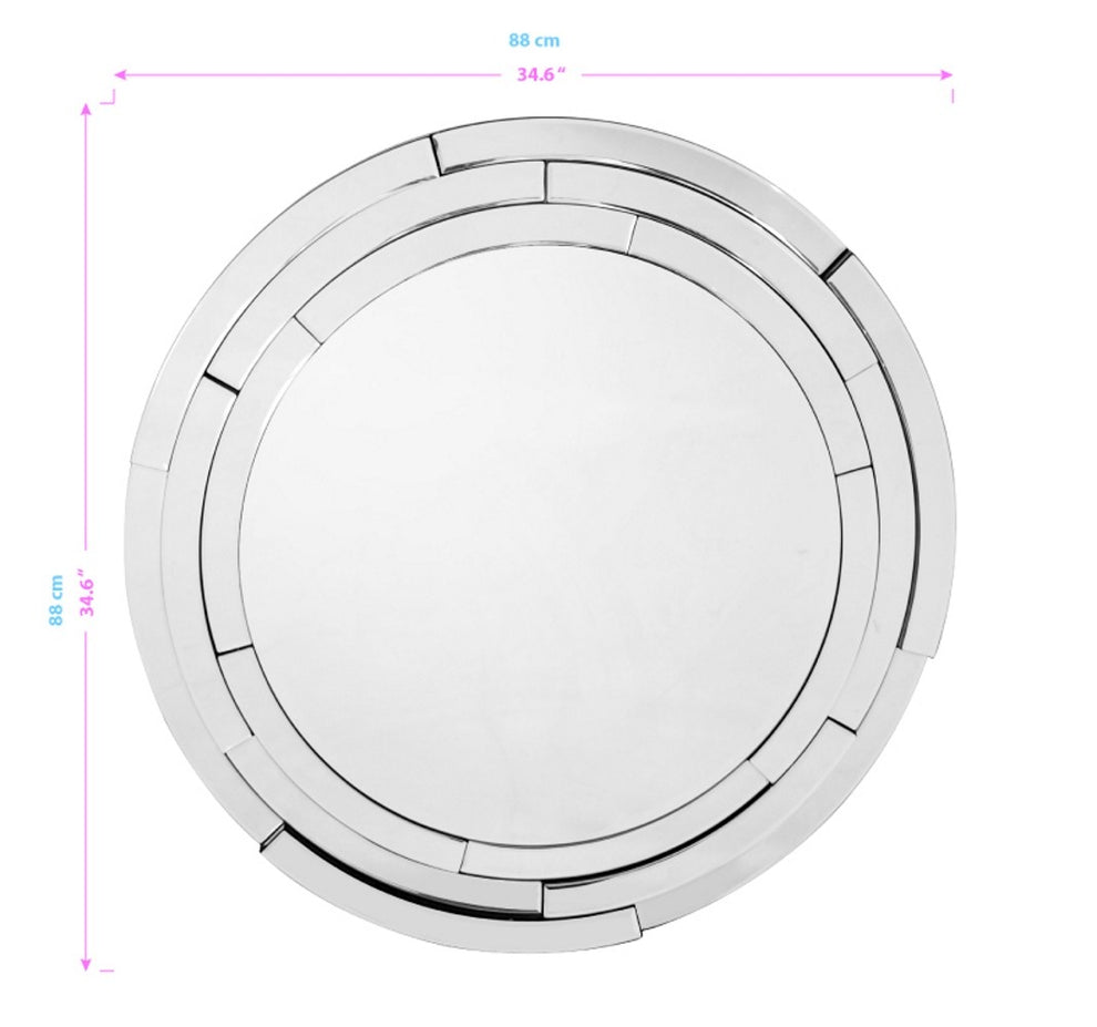 Silver 3D Framed Mirror By Homeroots | Mirrors | Modishstore - 3