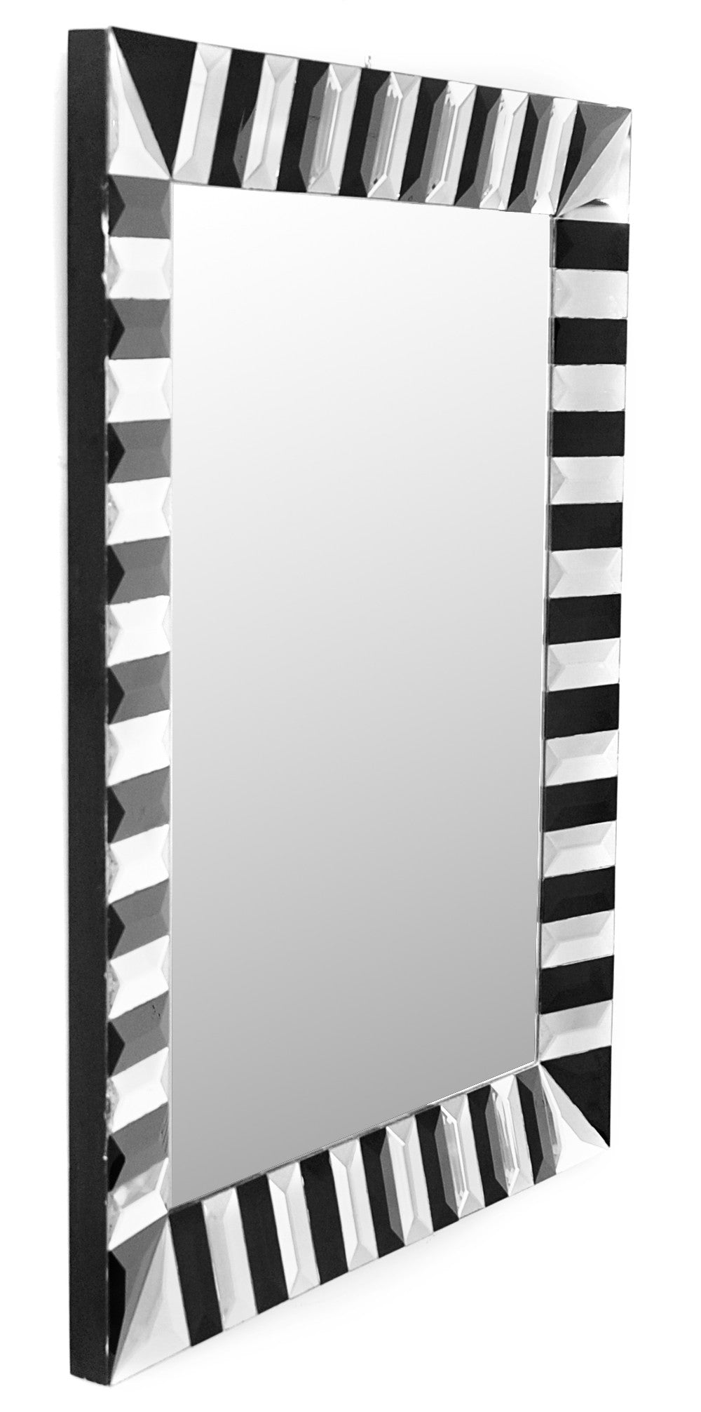 Black and White Striped Mirror By Homeroots | Mirrors | Modishstore - 2
