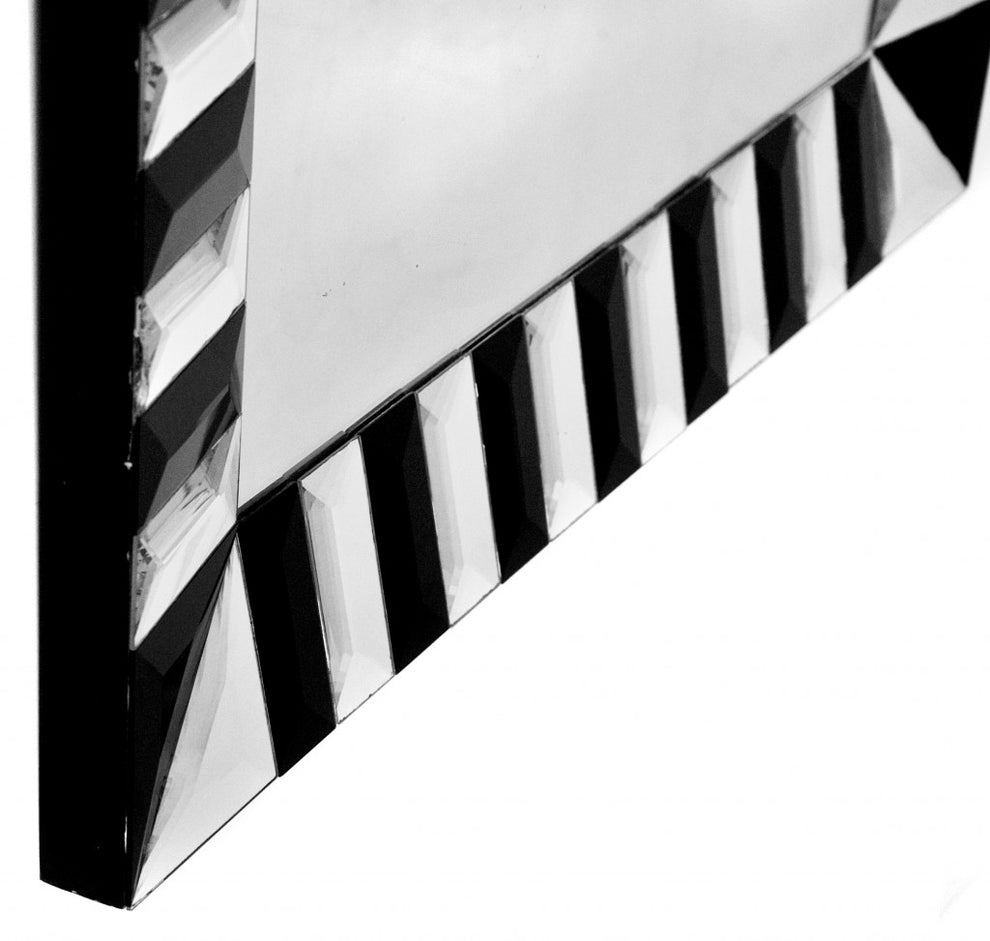 Black and White Striped Mirror By Homeroots | Mirrors | Modishstore - 3