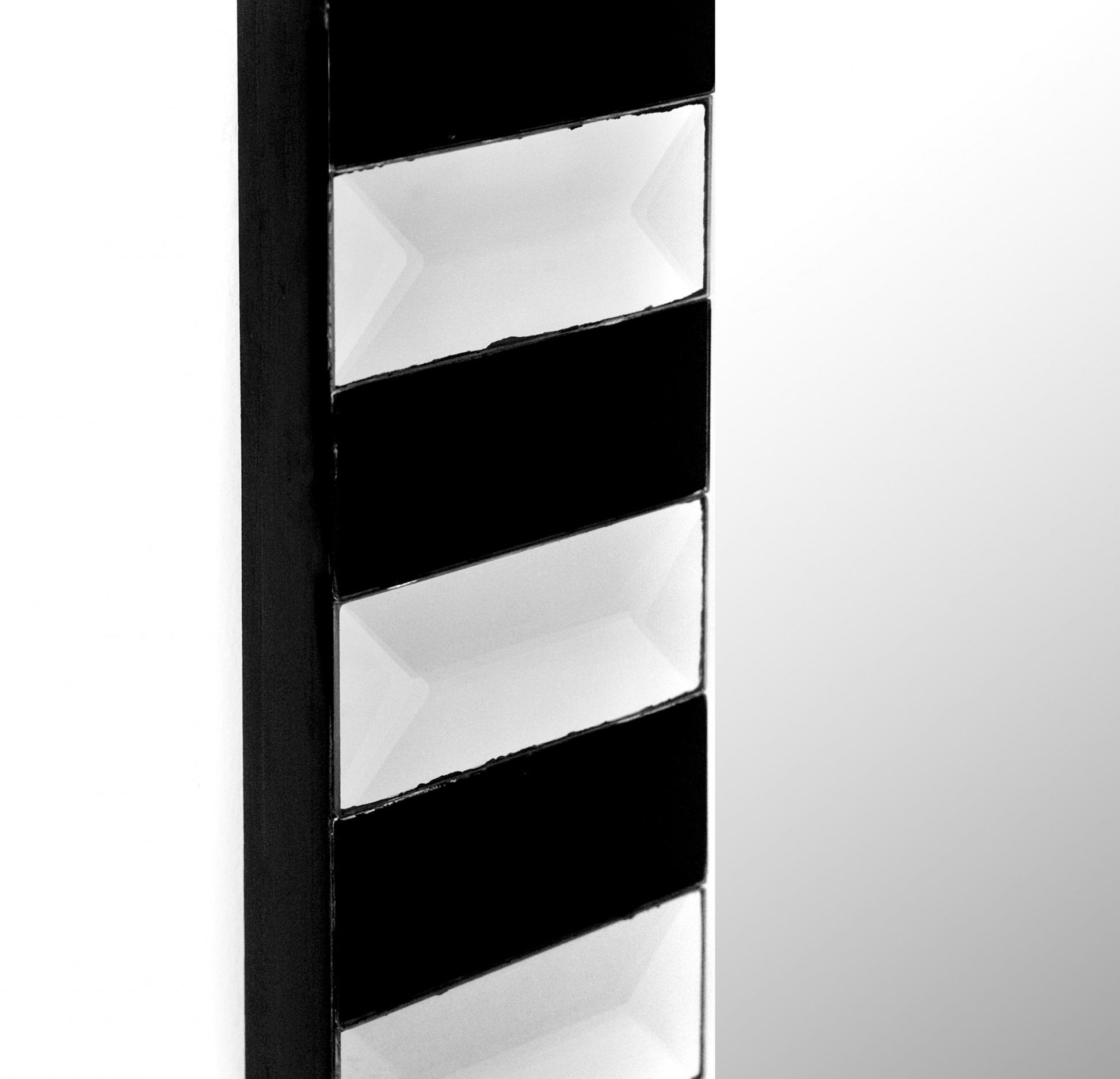 Black and White Striped Mirror By Homeroots | Mirrors | Modishstore - 4