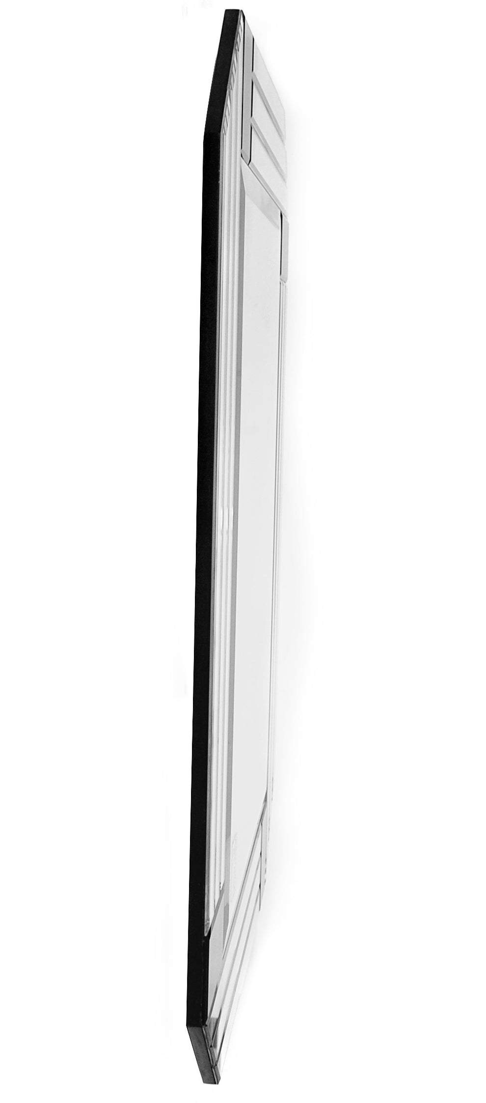 Silver Round Mirror with Black Corners By Homeroots | Mirrors | Modishstore - 7