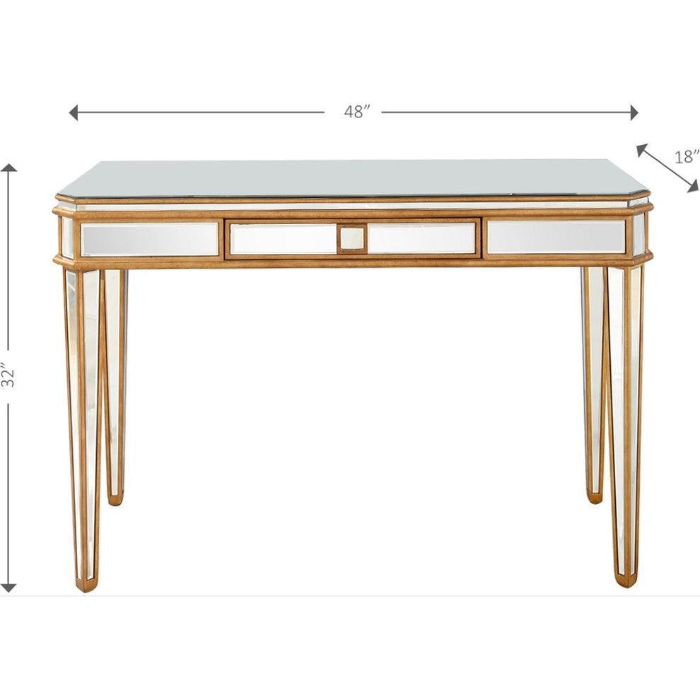 Antiqued Gold Finish Console Table By Homeroots - 396661 | Console Tables | Modishstore - 2