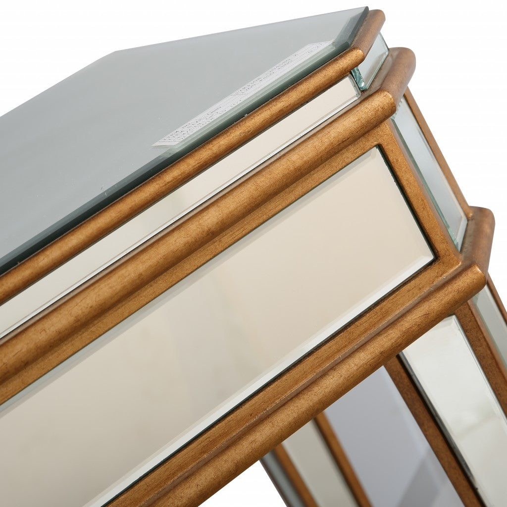 Antiqued Gold Finish Console Table By Homeroots - 396661 | Console Tables | Modishstore - 8