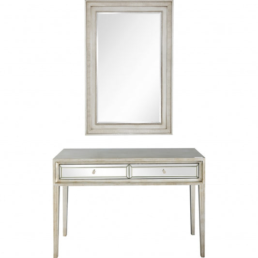 Antiqued Silver Finish Mirror and Console Table By Homeroots | Console Tables | Modishstore