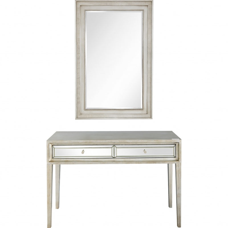 Antiqued Silver Finish Mirror and Console Table By Homeroots | Console Tables | Modishstore