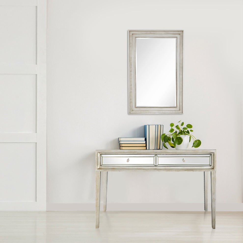 Antiqued Silver Finish Mirror and Console Table By Homeroots | Console Tables | Modishstore - 8