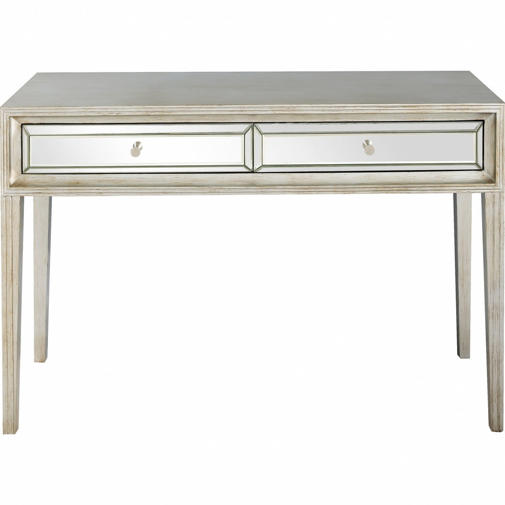 Antiqued Silver Finish Mirror and Console Table By Homeroots | Console Tables | Modishstore - 6