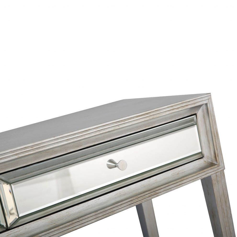 Antiqued Silver Finish Mirror and Console Table By Homeroots | Console Tables | Modishstore - 7