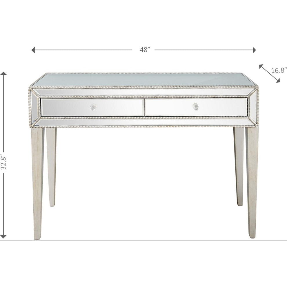 Silver Beaded Console Table By Homeroots | Console Tables | Modishstore - 4