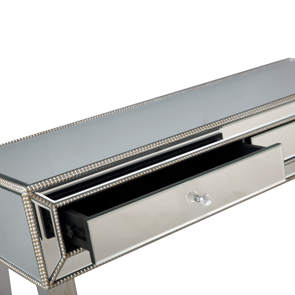 Silver Beaded Console Table By Homeroots | Console Tables | Modishstore - 8