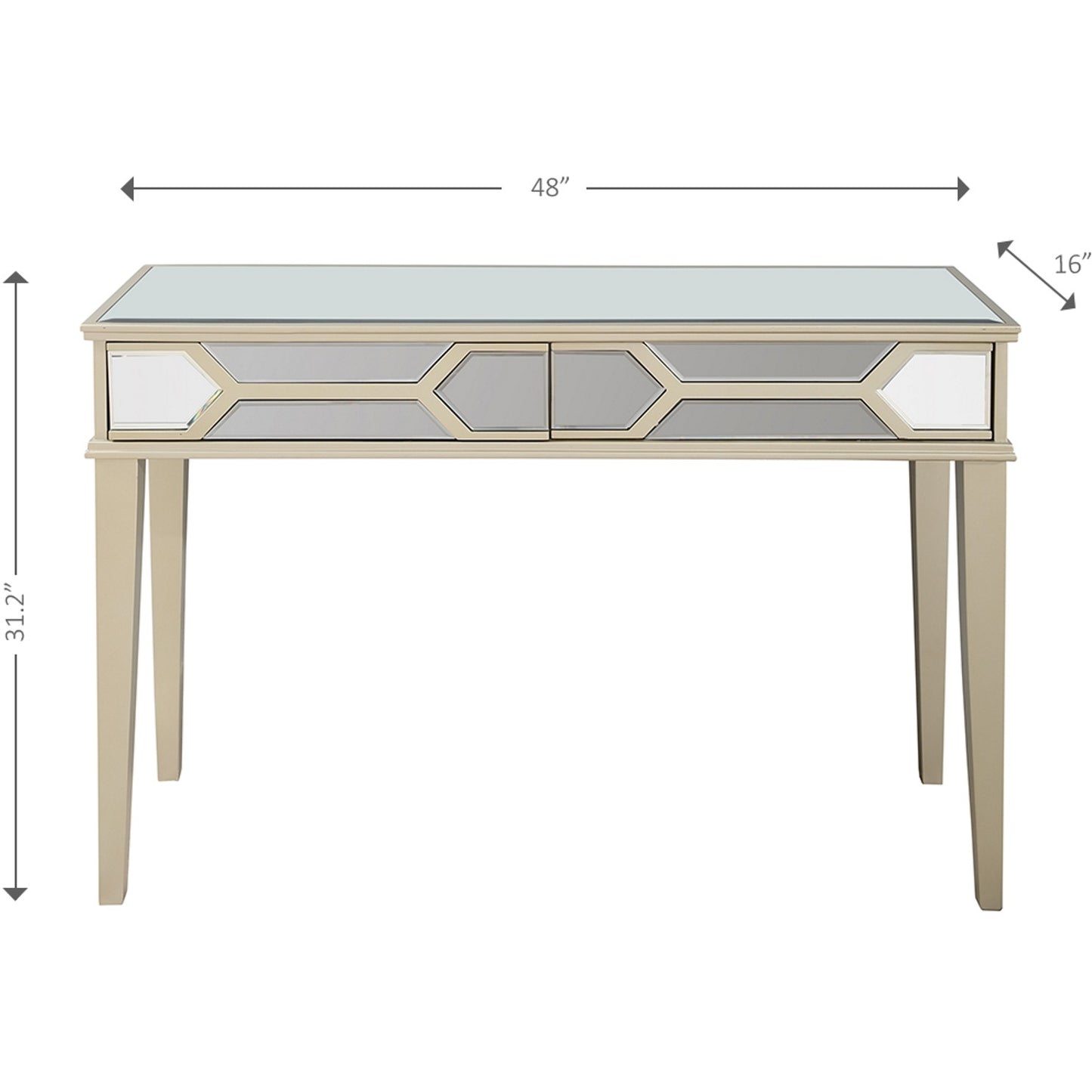 Antiqued Silver Console Table By Homeroots | Console Tables | Modishstore - 2