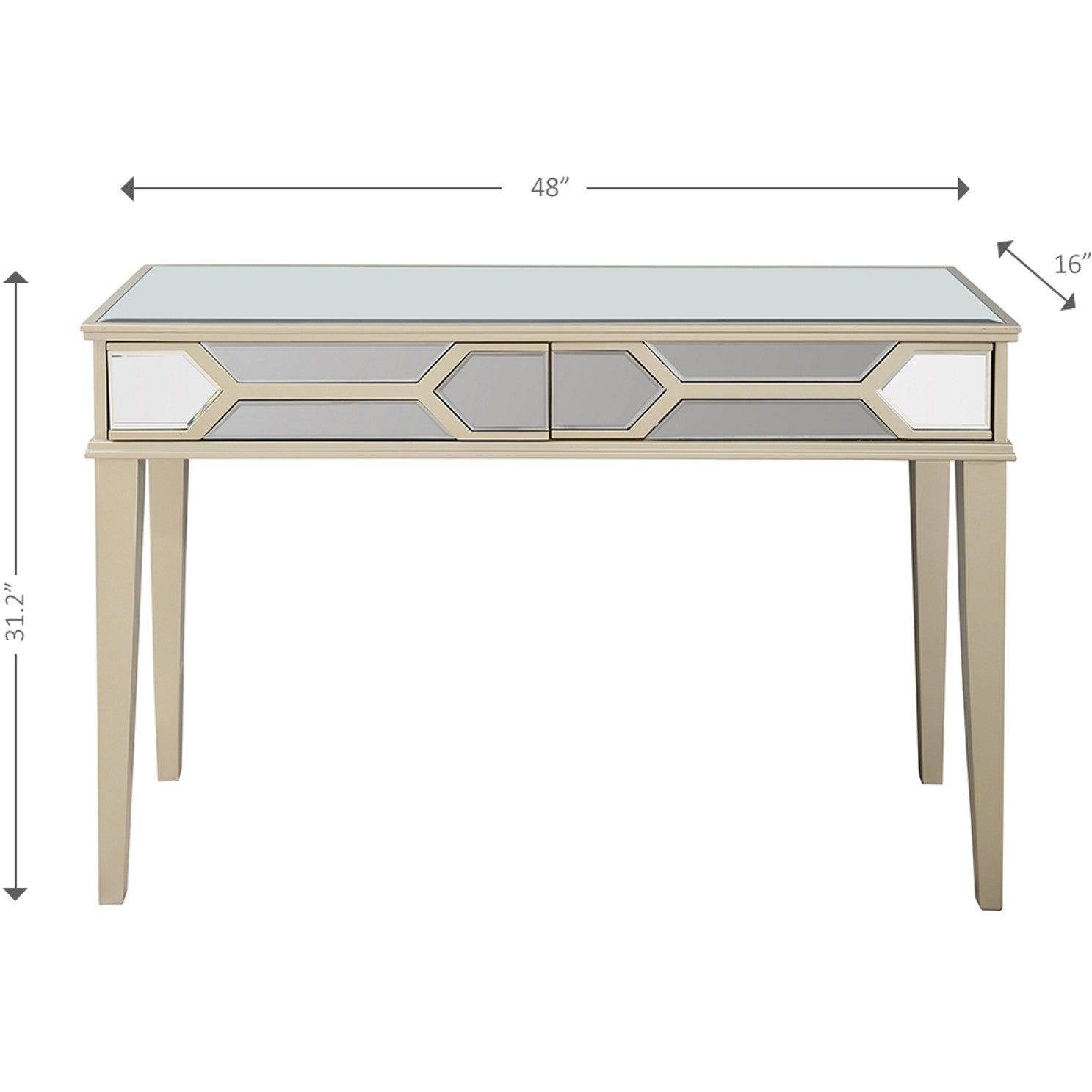 Antiqued Silver Console Table By Homeroots | Console Tables | Modishstore - 2