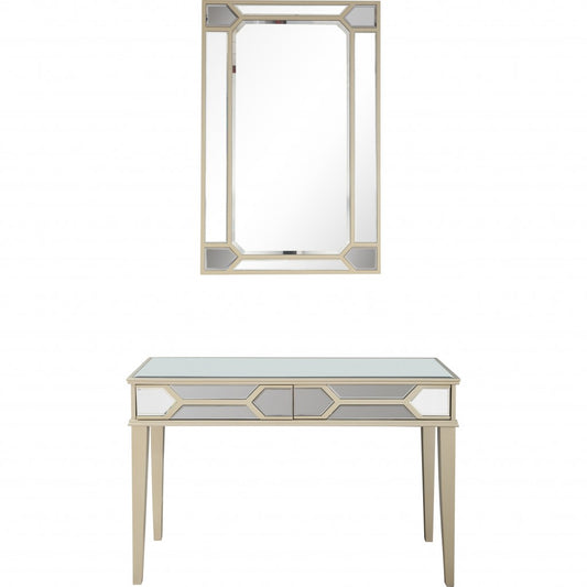 Antiqued Silver Mirror and Console Table By Homeroots | Console Tables | Modishstore