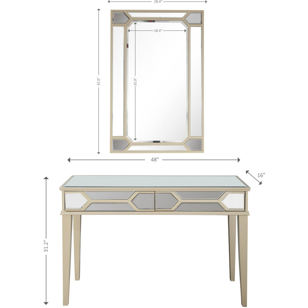 Antiqued Silver Mirror and Console Table By Homeroots | Console Tables | Modishstore - 9
