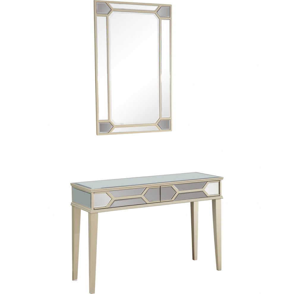 Antiqued Silver Mirror and Console Table By Homeroots | Console Tables | Modishstore - 3