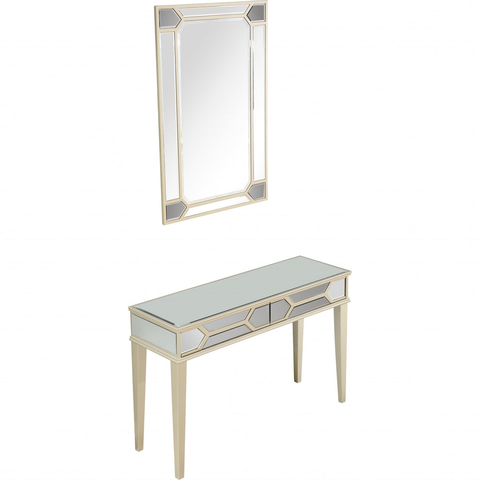 Antiqued Silver Mirror and Console Table By Homeroots | Console Tables | Modishstore - 4