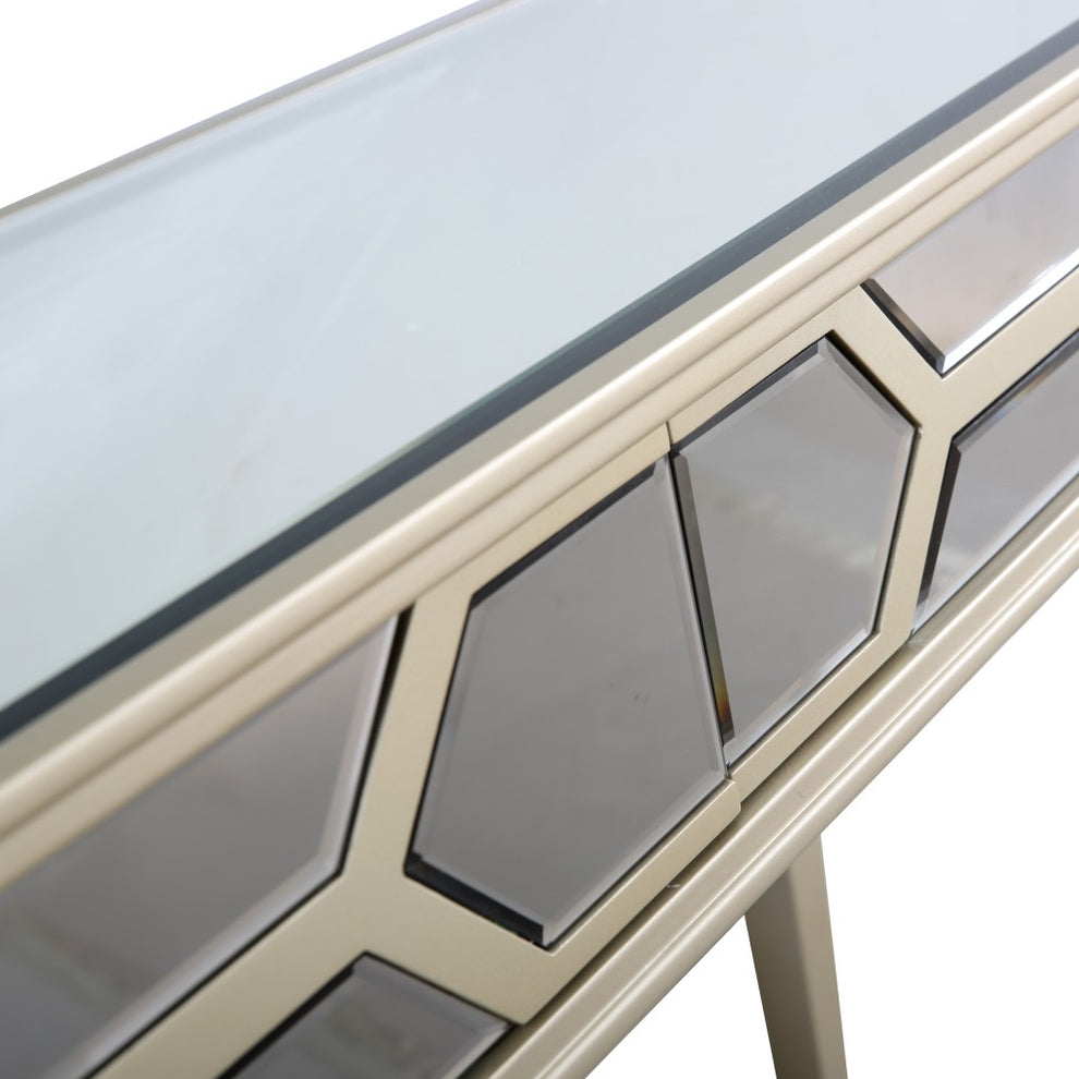 Antiqued Silver Mirror and Console Table By Homeroots | Console Tables | Modishstore - 7