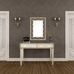Champagne Glass Mirror and Console Table By Homeroots