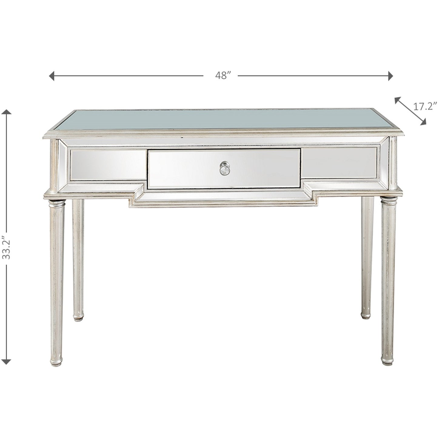 Silver Leaf Antiqued Console Table By Homeroots