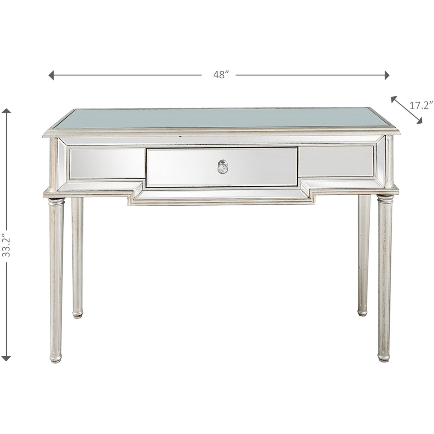 Silver Leaf Antiqued Console Table By Homeroots | Console Tables | Modishstore - 2