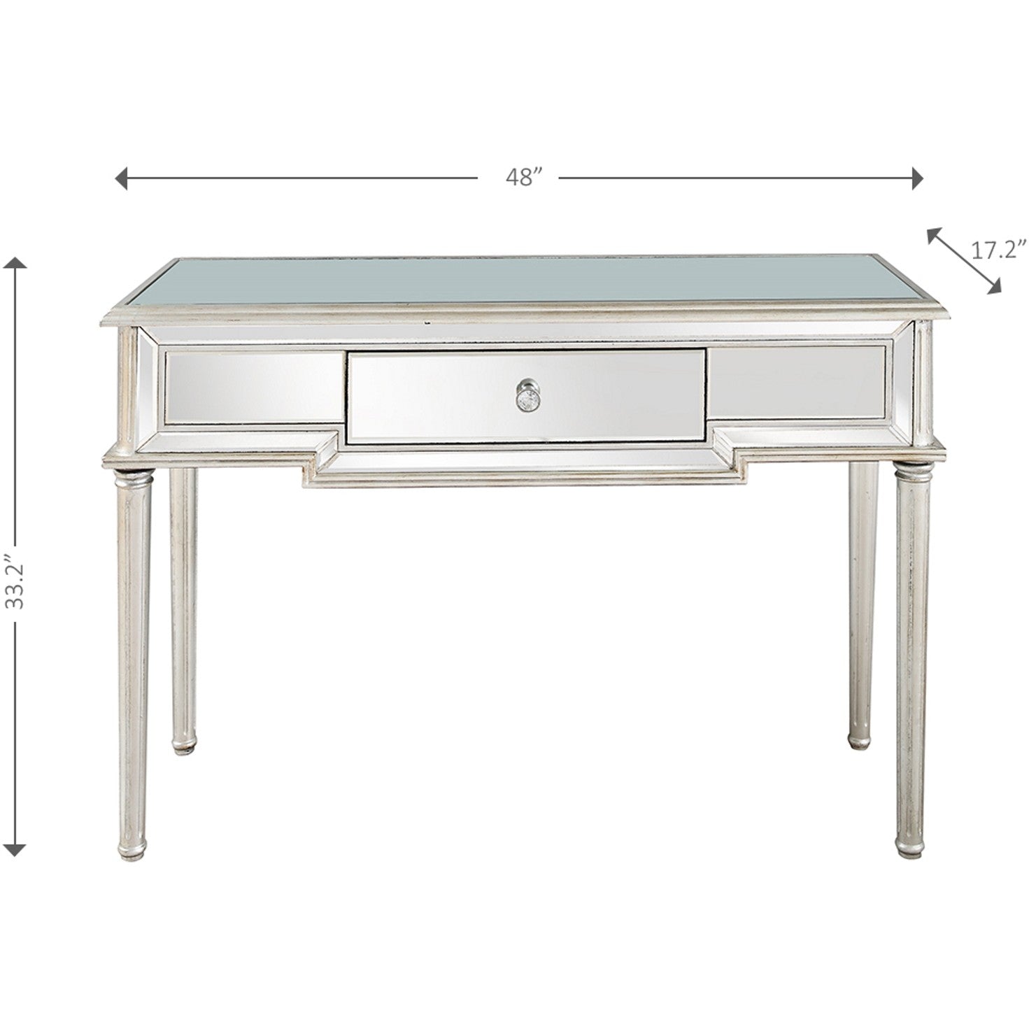 Silver Leaf Antiqued Console Table By Homeroots | Console Tables | Modishstore - 2