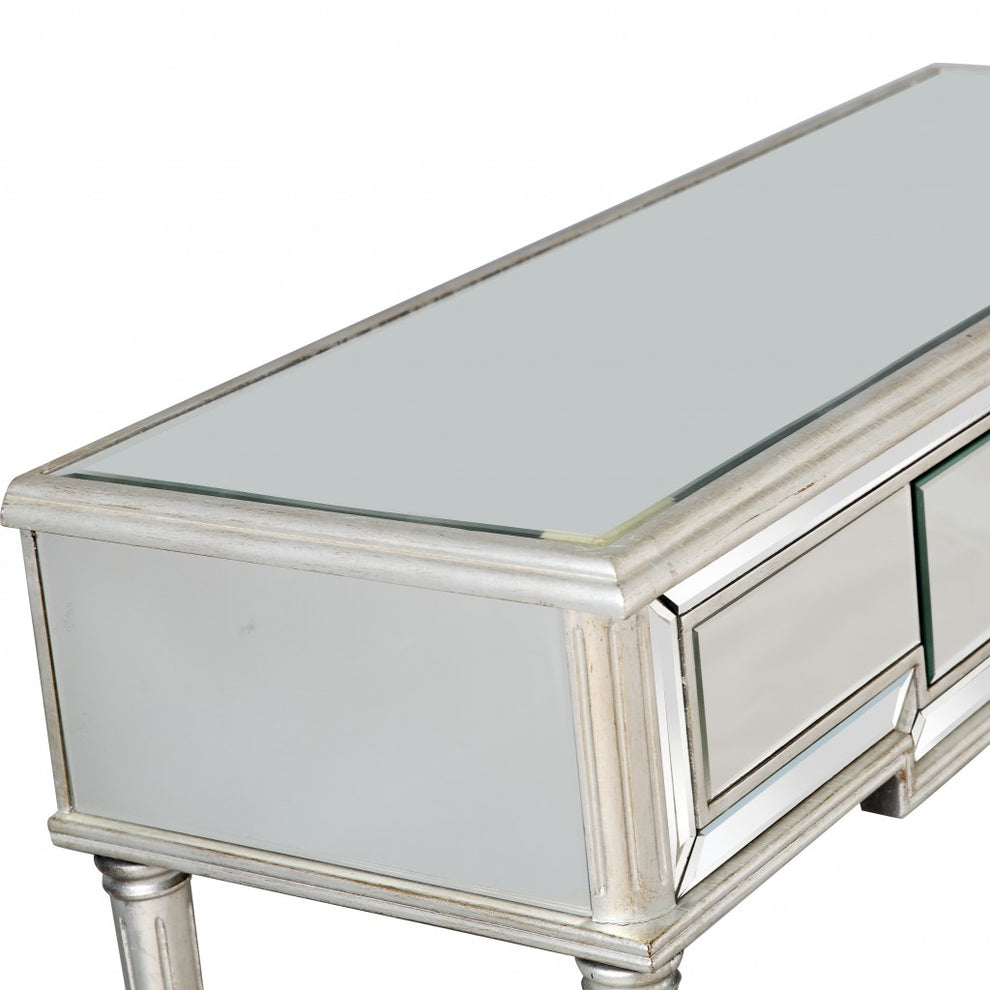 Silver Leaf Antiqued Console Table By Homeroots | Console Tables | Modishstore - 7