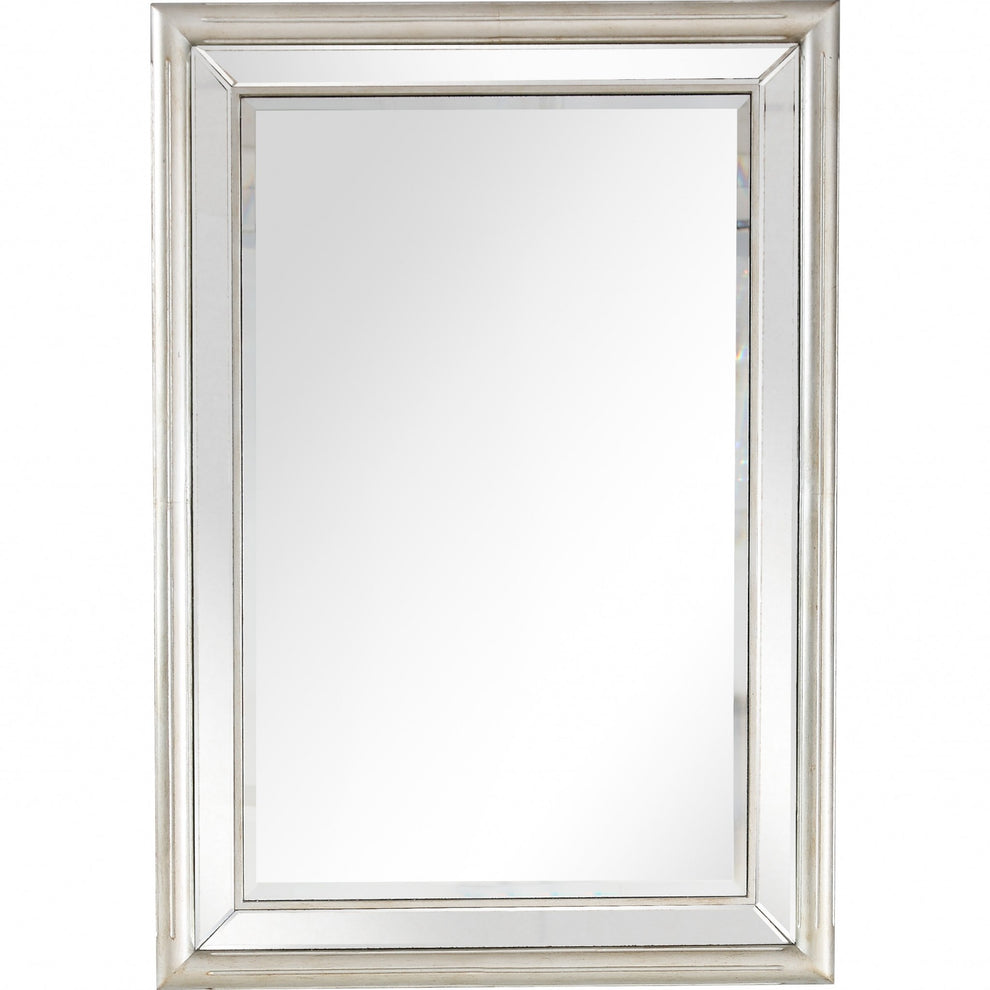 Silver Leaf Antiqued Mirror and Console Table By Homeroots | Console Tables | Modishstore - 4