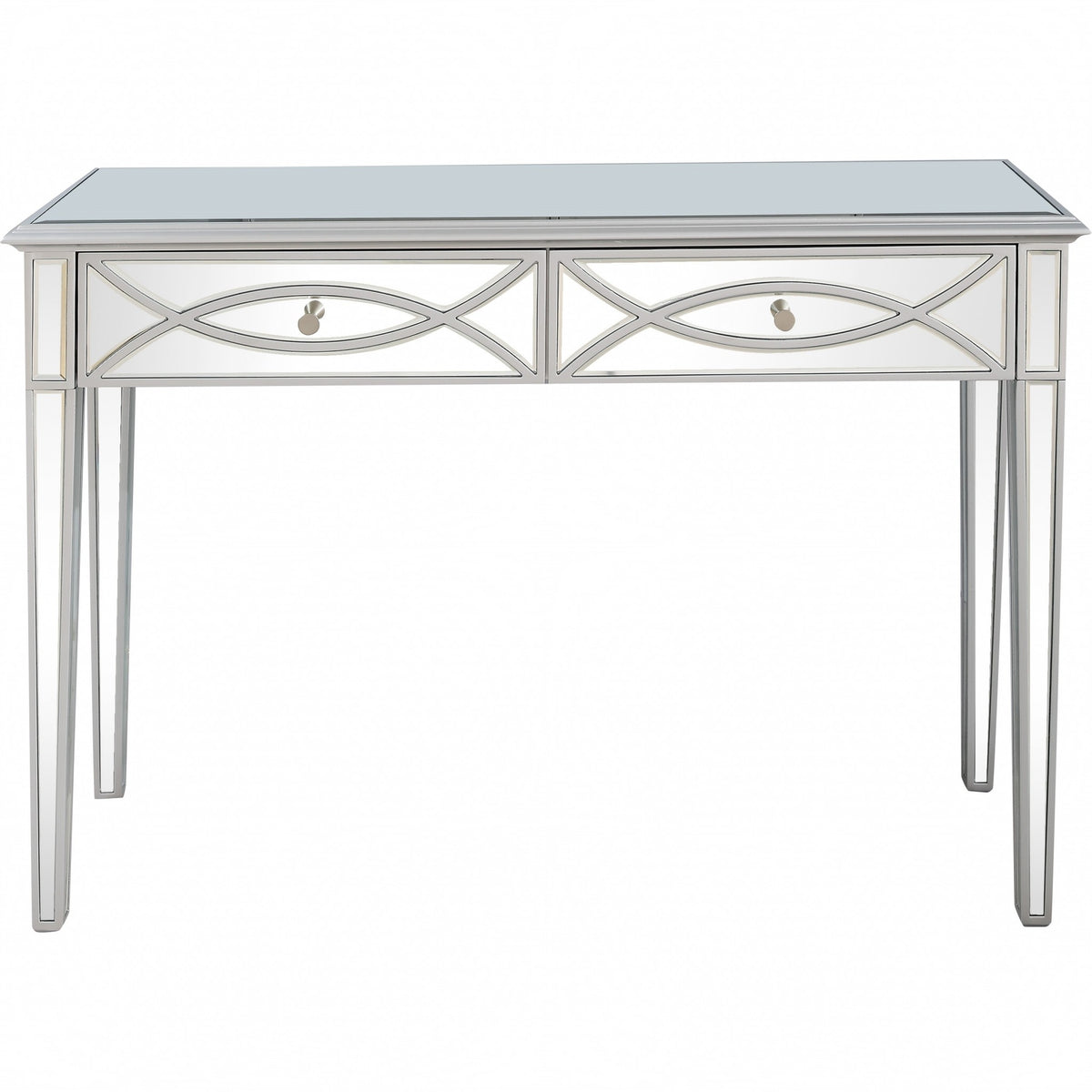 Silver Glass Mirror Console Table By Homeroots | Console Tables | Modishstore