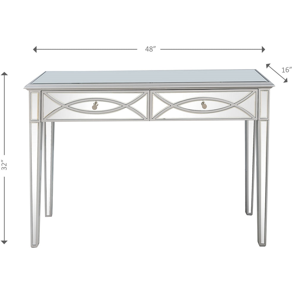 Silver Glass Mirror Console Table By Homeroots | Console Tables | Modishstore - 2