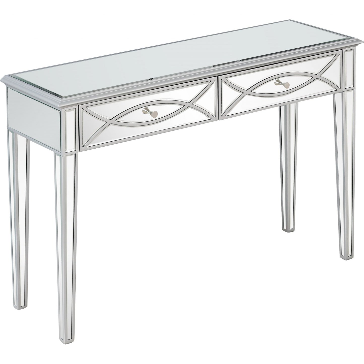 Silver Glass Mirror Console Table By Homeroots