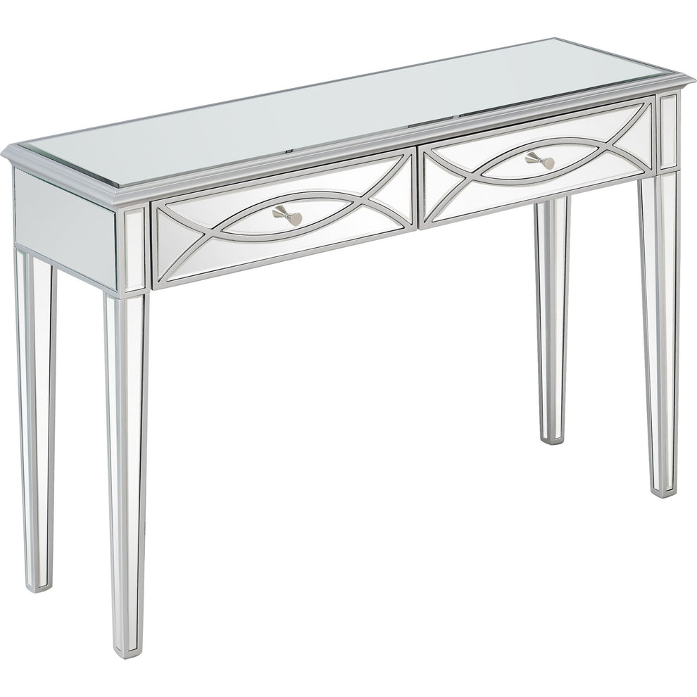 Silver Glass Mirror Console Table By Homeroots | Console Tables | Modishstore - 4