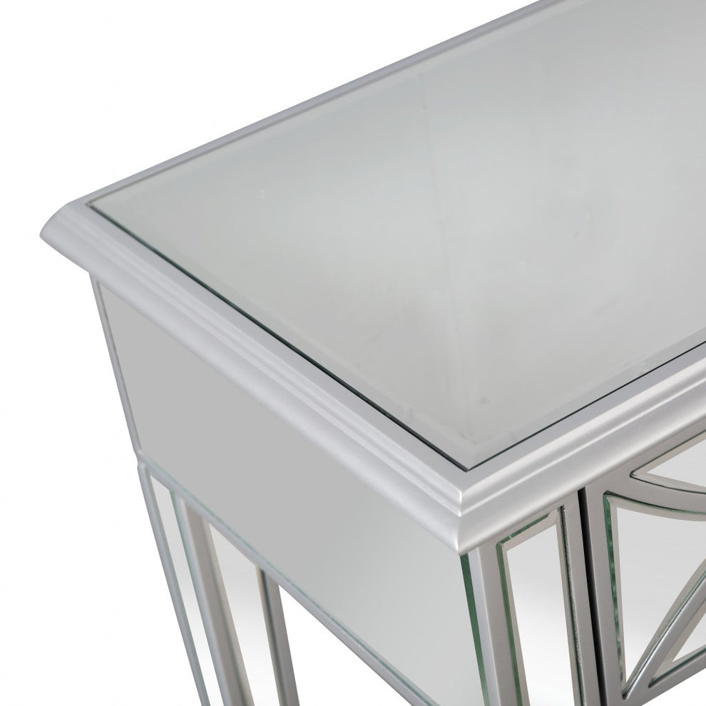 Silver Glass Mirror Console Table By Homeroots | Console Tables | Modishstore - 6