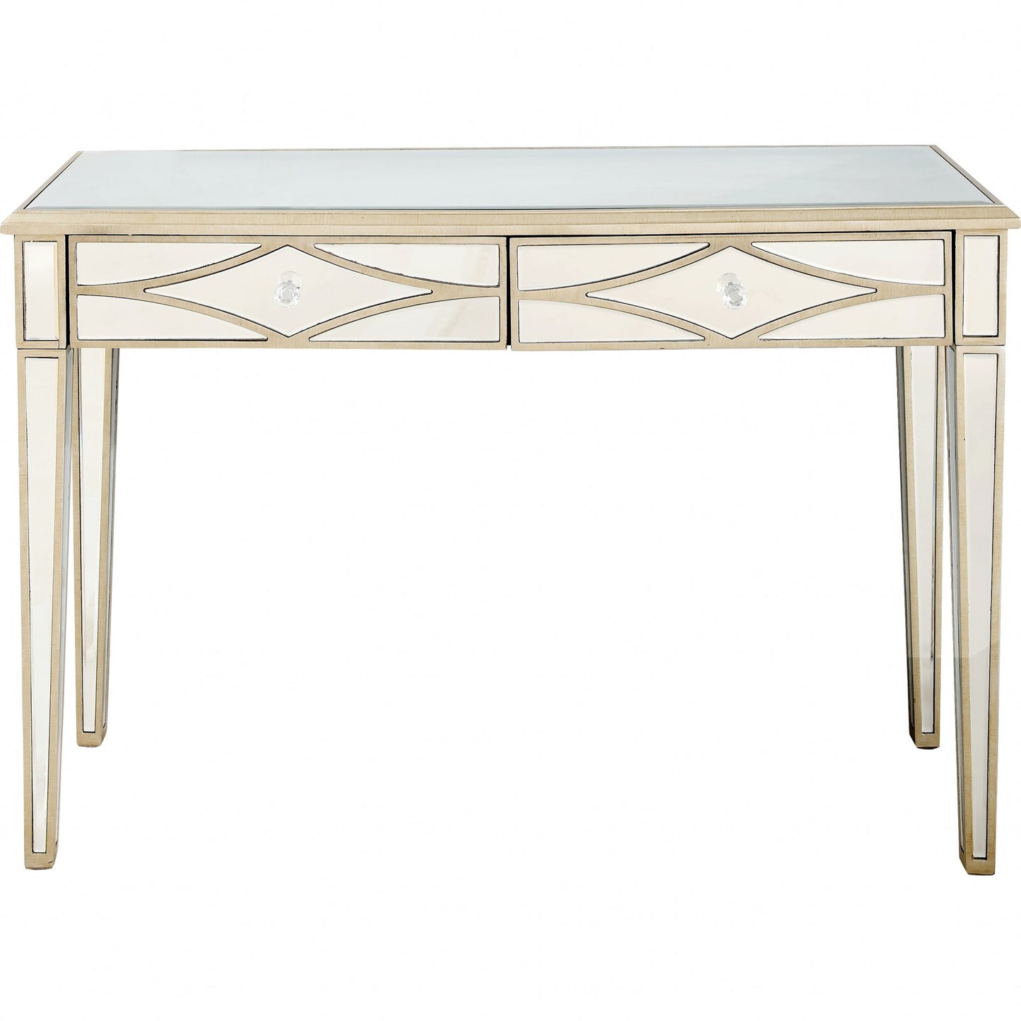 Champagne Finish Console Mirror Table By Homeroots | Console Tables | Modishstore
