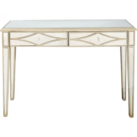 Champagne Finish Console Mirror Table By Homeroots | Console Tables | Modishstore