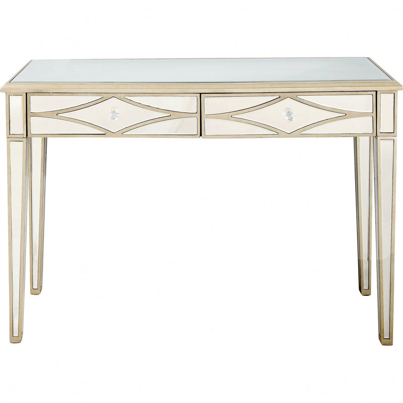 Champagne Finish Console Mirror Table By Homeroots | Console Tables | Modishstore