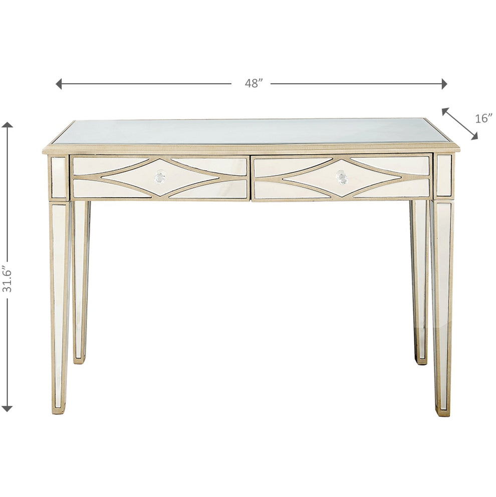 Champagne Finish Console Mirror Table By Homeroots | Console Tables | Modishstore - 4