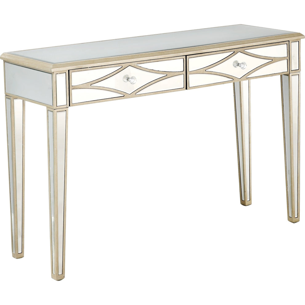 Champagne Finish Console Mirror Table By Homeroots | Console Tables | Modishstore - 5