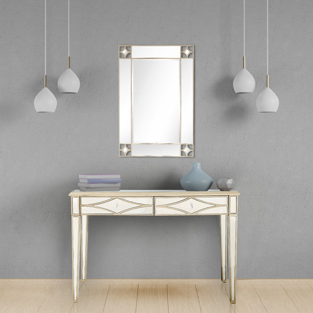 Champagne Finish Mirror and Console Table By Homeroots - 396827 | Console Tables | Modishstore - 2