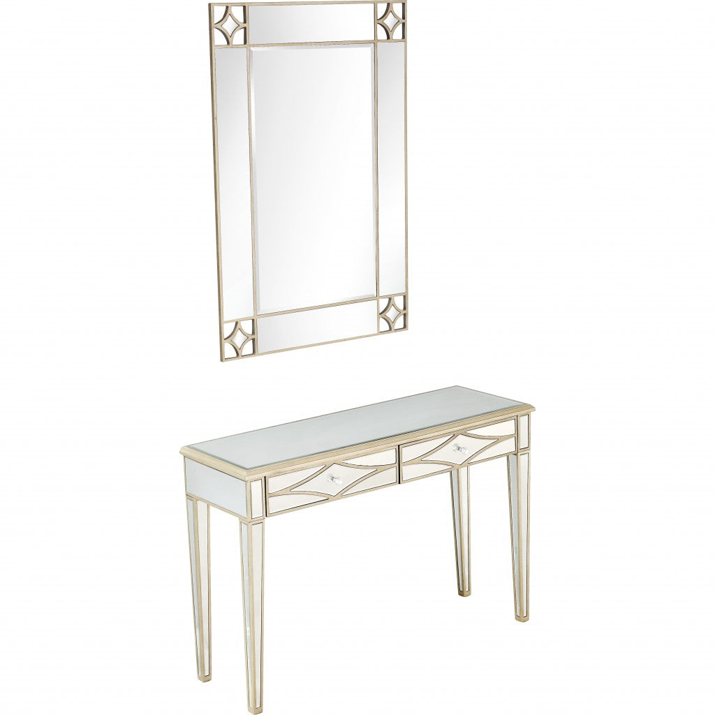 Champagne Finish Mirror and Console Table By Homeroots - 396827 | Console Tables | Modishstore - 5