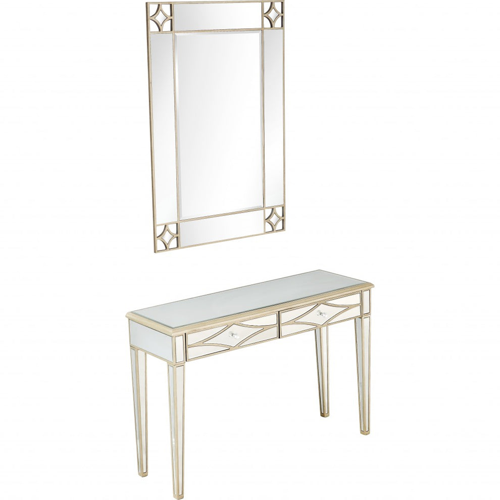 Champagne Finish Mirror and Console Table By Homeroots - 396827 | Console Tables | Modishstore - 5
