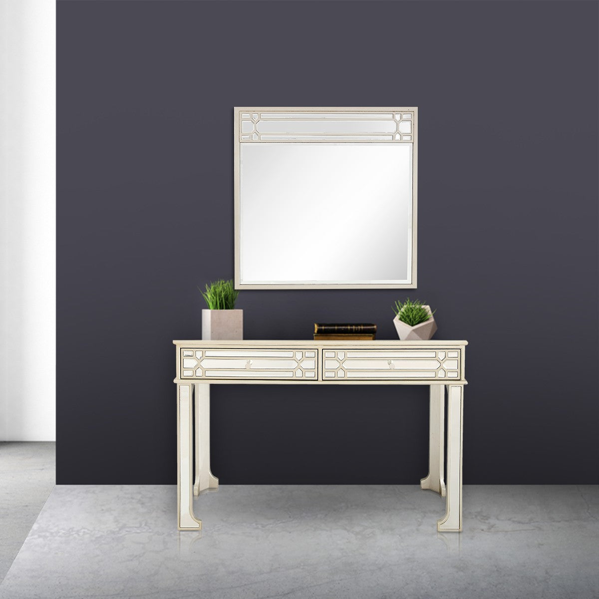 Champagne Finish Mirror and Console Table By Homeroots - 396829 | Console Tables | Modishstore - 7