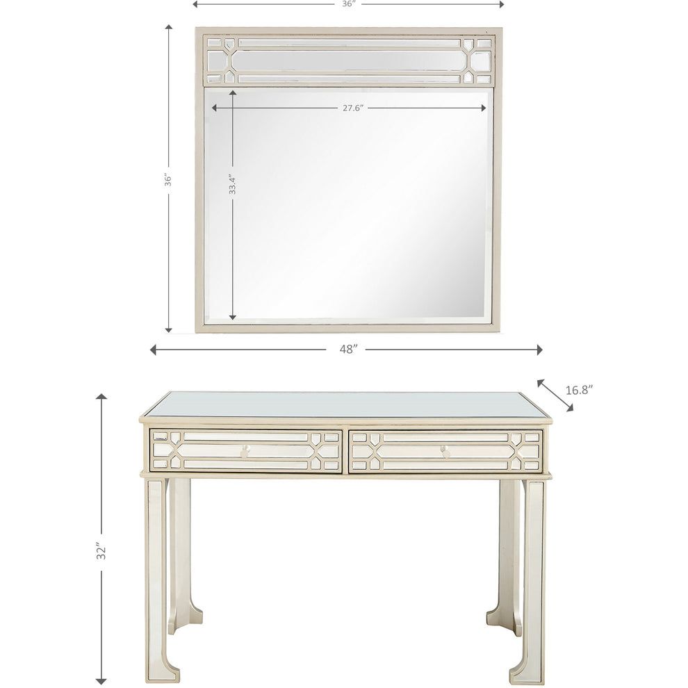 Champagne Finish Mirror and Console Table By Homeroots - 396829 | Console Tables | Modishstore - 8